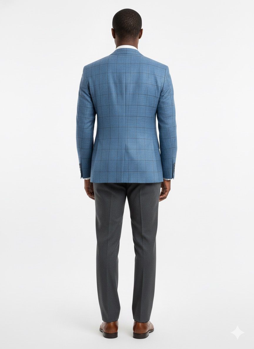Joseph Abboud Sky Blue Windowpane Blazer