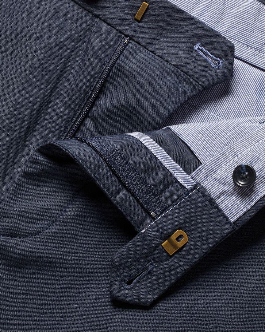 Charles Tyrwhitt Taupe Navy Linen Chino