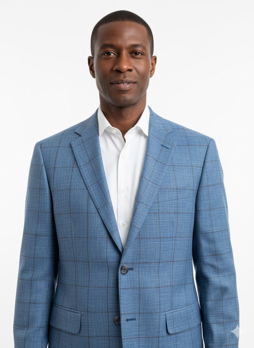 Joseph Abboud Sky Blue Windowpane Blazer