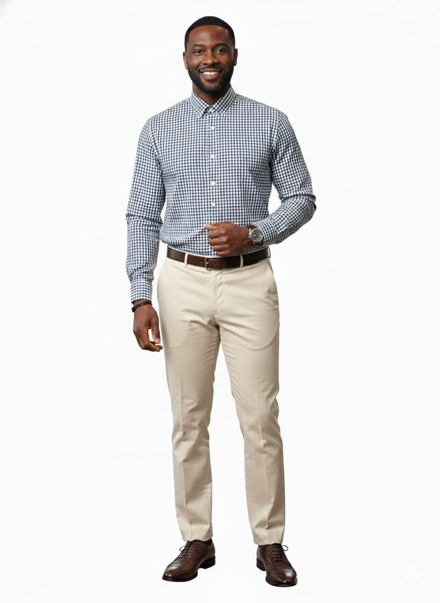 Alder & Green Blue and White Gingham