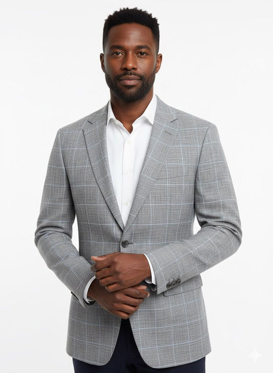 Joseph Abboud Grey Windowpane Blazer